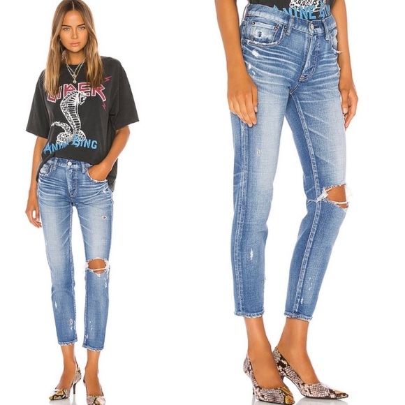 MOUSSY VINTAGE x BARNEYS NY Helendale Distressed Cropped Skinny Jeans SIZE 27 - Picture 1 of 16